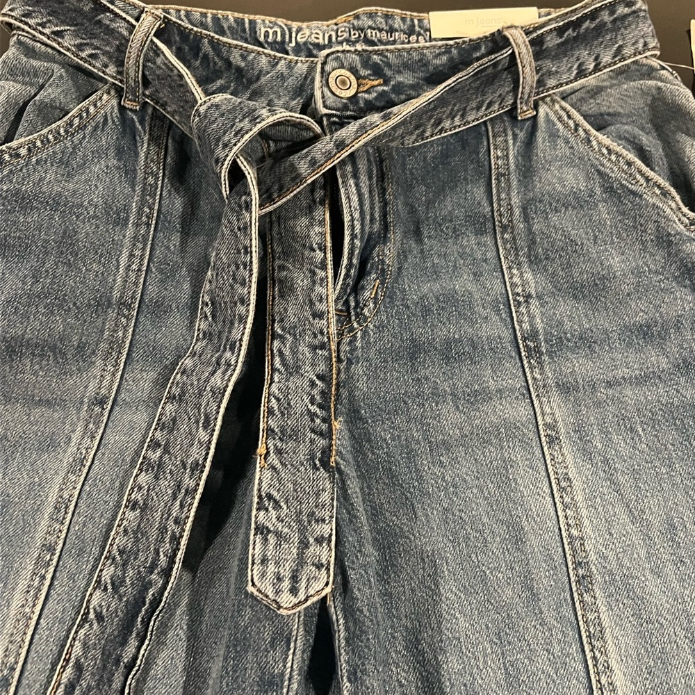 Maurices Light Blue High-Rise Wide-Leg Jeans with Front Seams - Picture 3 of 4